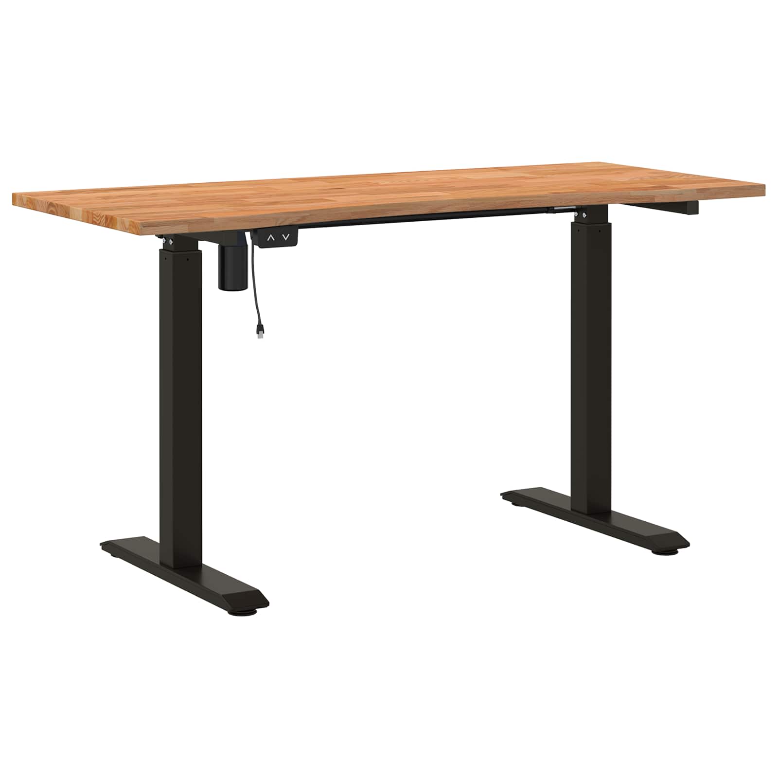 Galds Melns un Gaiši Brūns 140 x 60 cm Cietā ozola koks