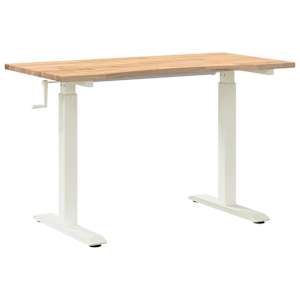 vidaXL Laud Valge ja Looduslik 120 x 60 cm Tugev Tamme Puit