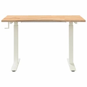 Stůl Bílá a přírodní 120 x 60 cm Masivní dubové dřevo - obrázek 4