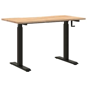 Stůl Černá a přírodní 120 x 60 cm Masivní dubové dřevo - obrázek 6