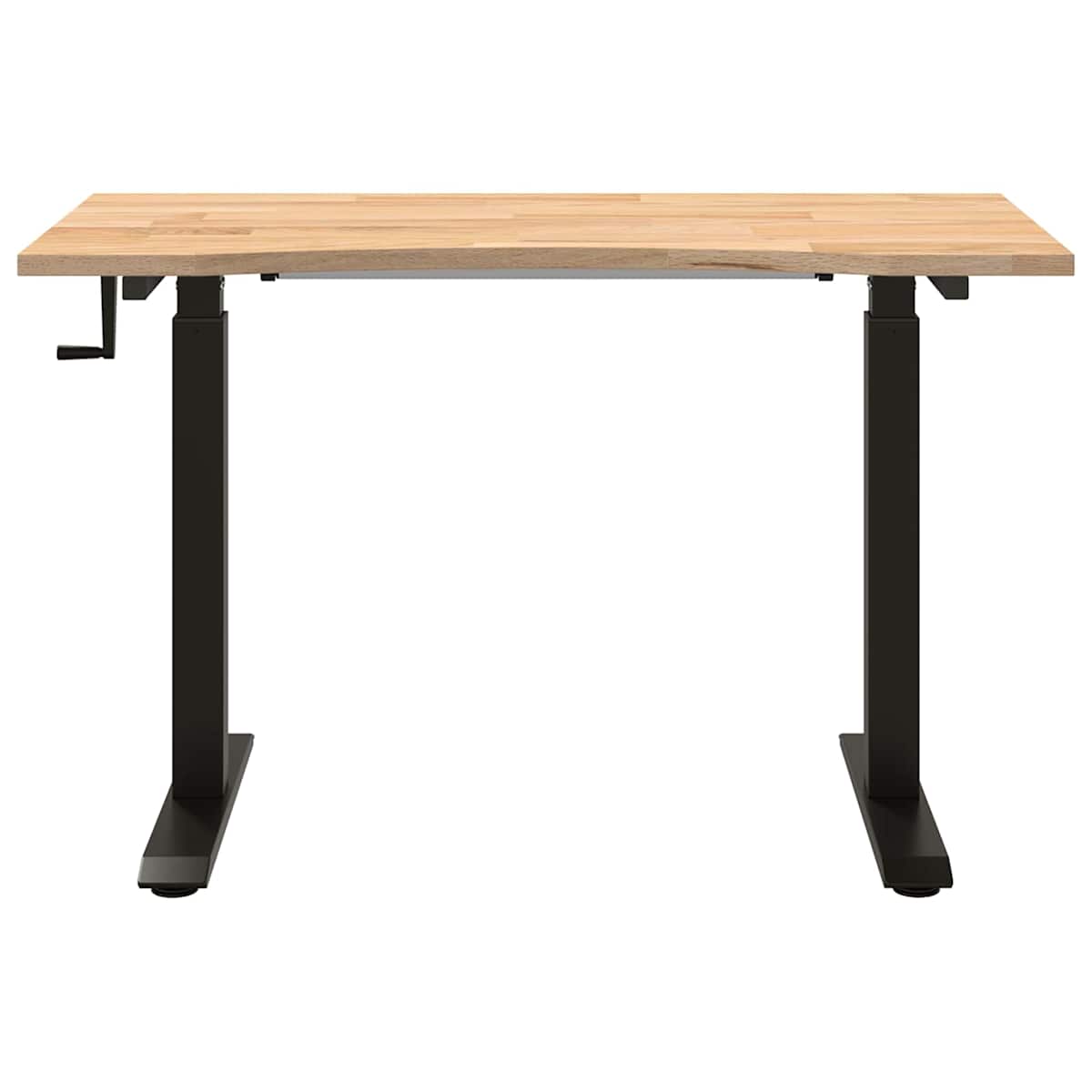 Bord med opbevaring Sort og naturlig 120 x 60 cm Massivt Eg Træ - Billede 4