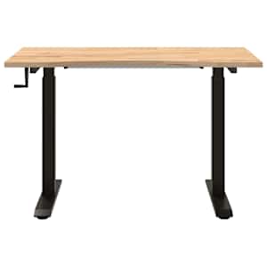 Stůl Černá a přírodní 120 x 60 cm Masivní dubové dřevo - obrázek 4