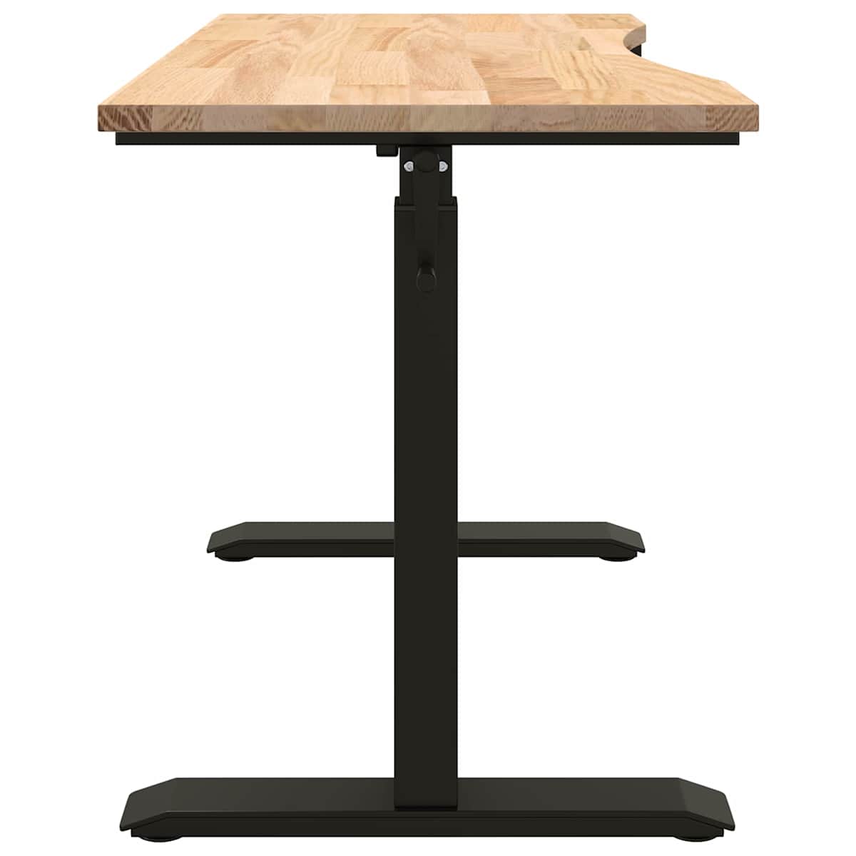 Bord med opbevaring Sort og naturlig 120 x 60 cm Massivt Eg Træ - Billede 5
