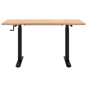 Stůl Černá a přírodní 140 x 60 cm Masivní dubové dřevo - obrázek 4