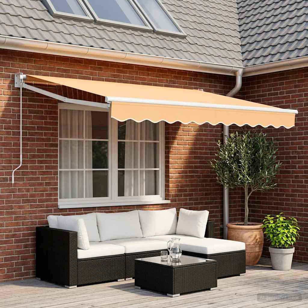 vidaXL Copertină retractabilă Nisipiu 3,5 x 2 m