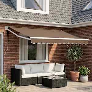Stahovací markýza Taupe 3,5 x 2 m Polyester a kov - obrázek 1