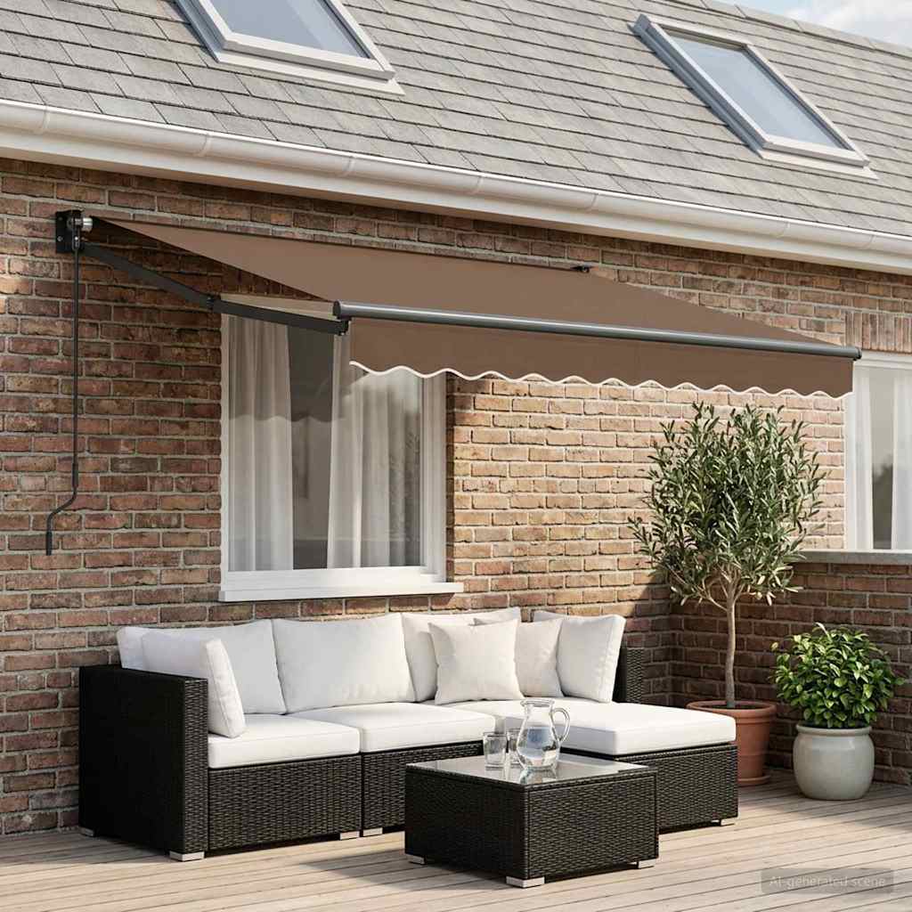 vidaXL Vlečna tenda Taupe 3 x 2,5 m Poliester in aluminij