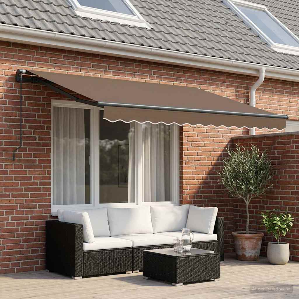 vidaXL Retraktilna tenda Taupe 3,5 x 2 m blago