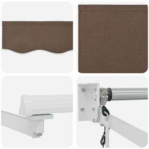 Elektrická Retrakční markýza Taupe 100% polyester a hliník - obrázek 3