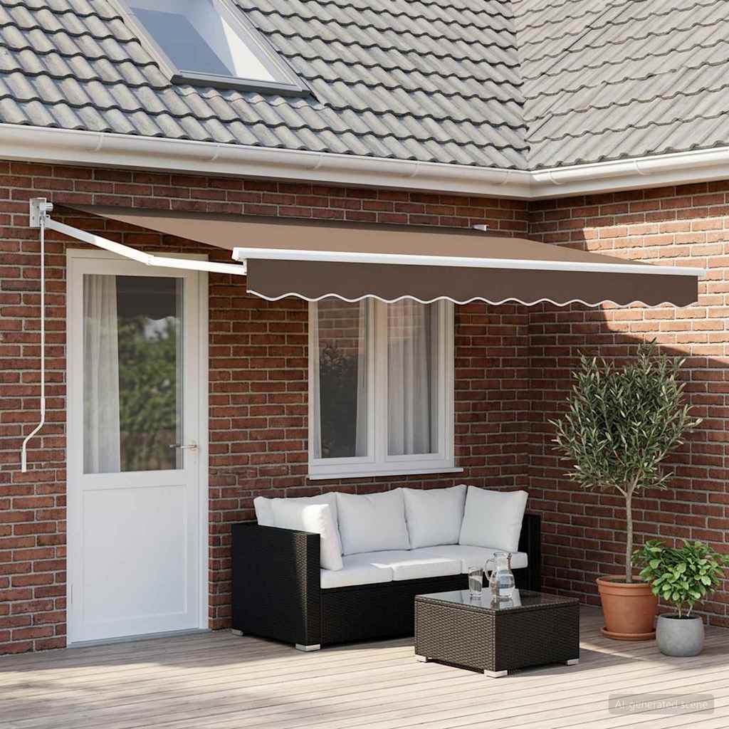 vidaXL Vedettävä markiisi Taupe 4 x 2 m 100% polyesteria ja alumiinia
