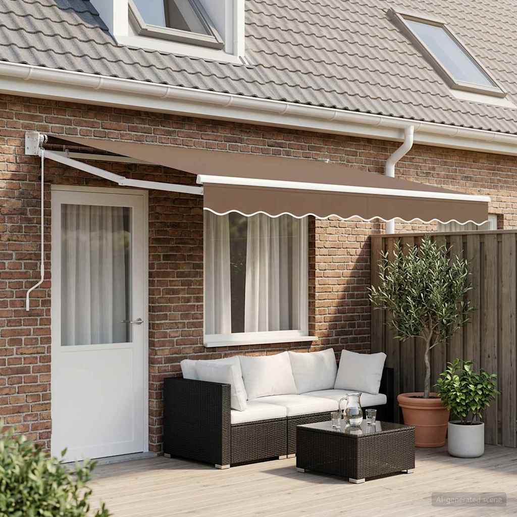 Markýza Taupe 5 x 3 m Polyester a kov