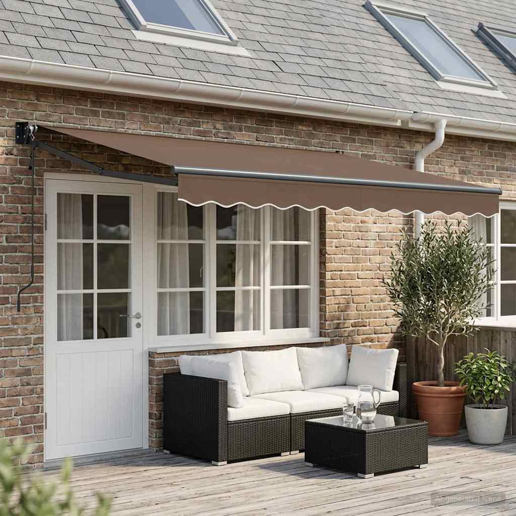 Markýza Taupe 5 x 3 m Polyester a kov
