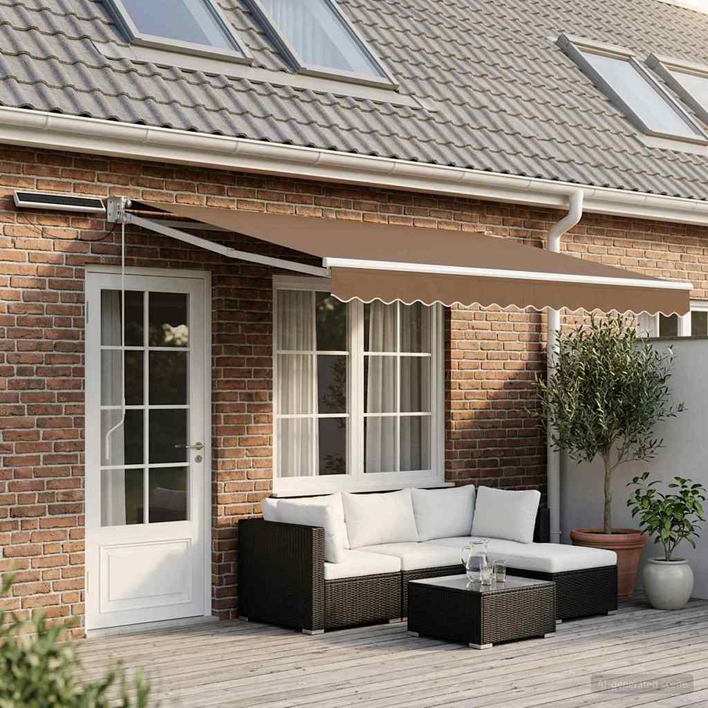 Elektrisch Uittrekbaar Zonnescherm Taupe image 1