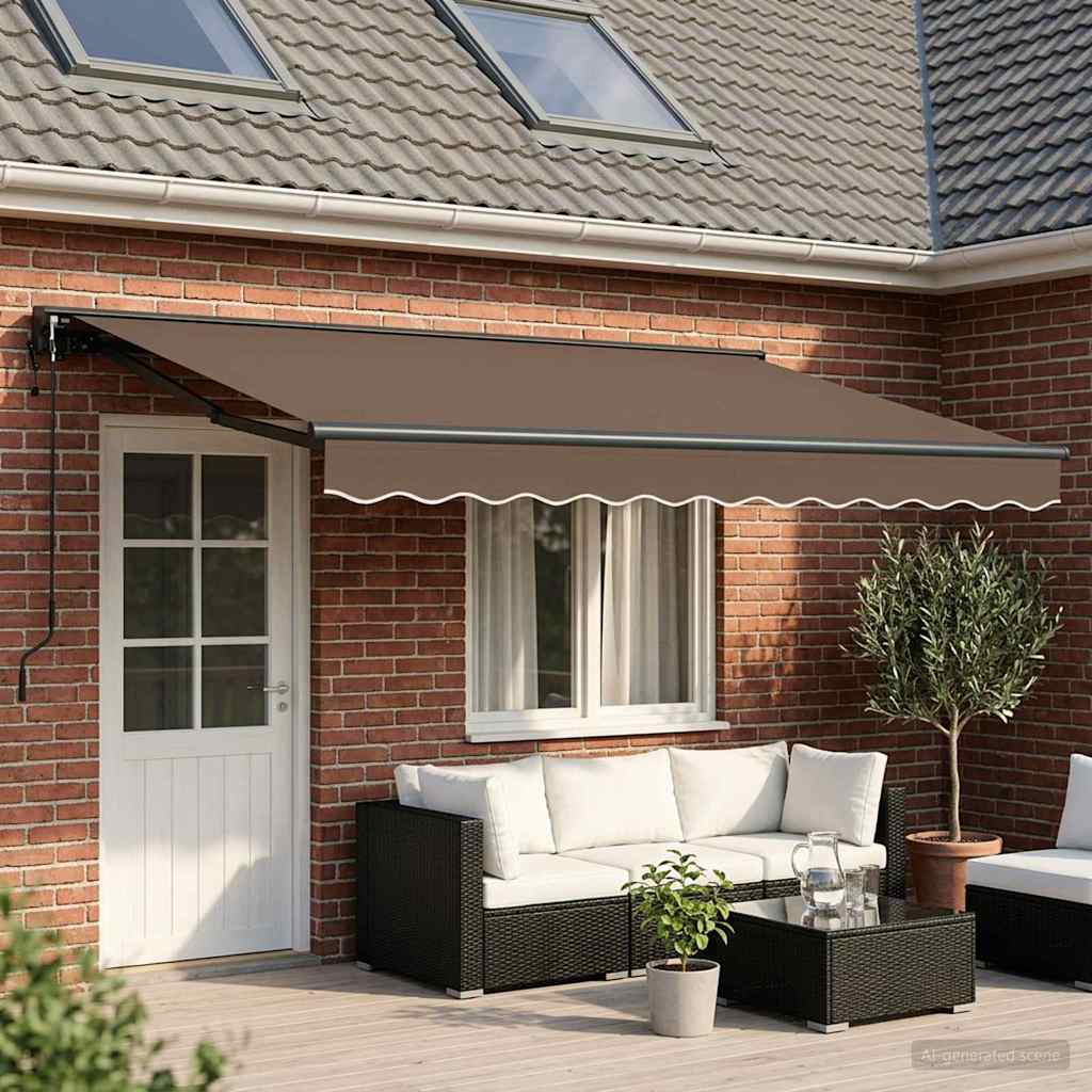 vidaXL Udtrækkelig markise Gråbrun 4,5 × 3 m Polyester og Aluminium