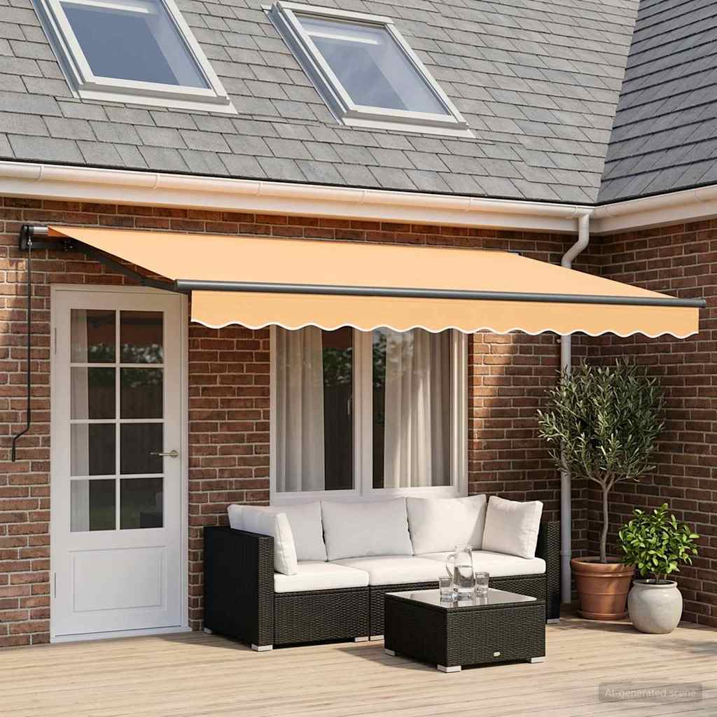 vidaXL Copertină retractabilă Nisipiu 400 × 350 cm