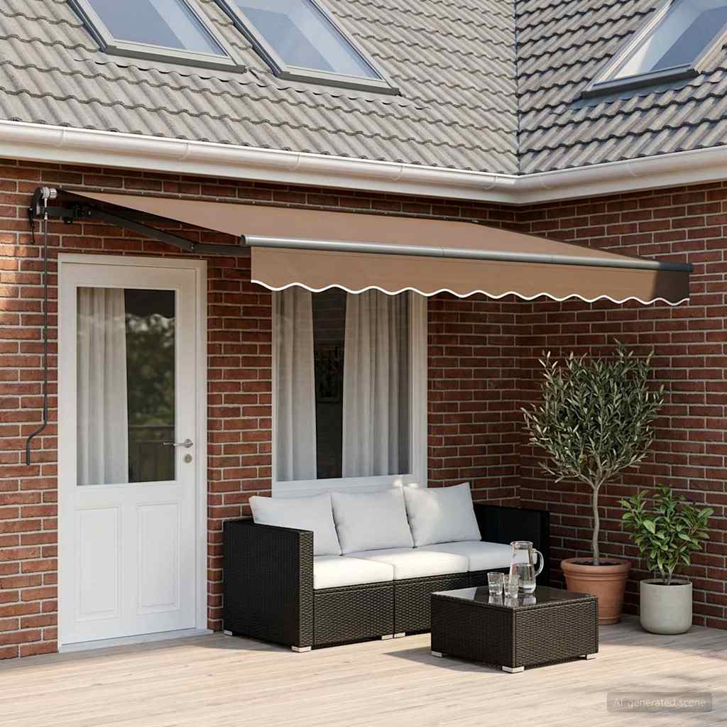 Stahovací markýza Taupe 600 × 350 cm Látka a hliník