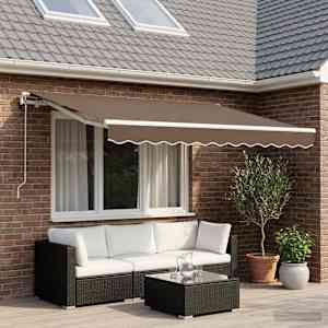 Stahovací markýza Taupe 300 x 250 cm Polyester - obrázek 3
