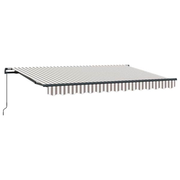 vidaXL Kokkuvolditav varikatus Helehall ja valge 300 x 250 cm