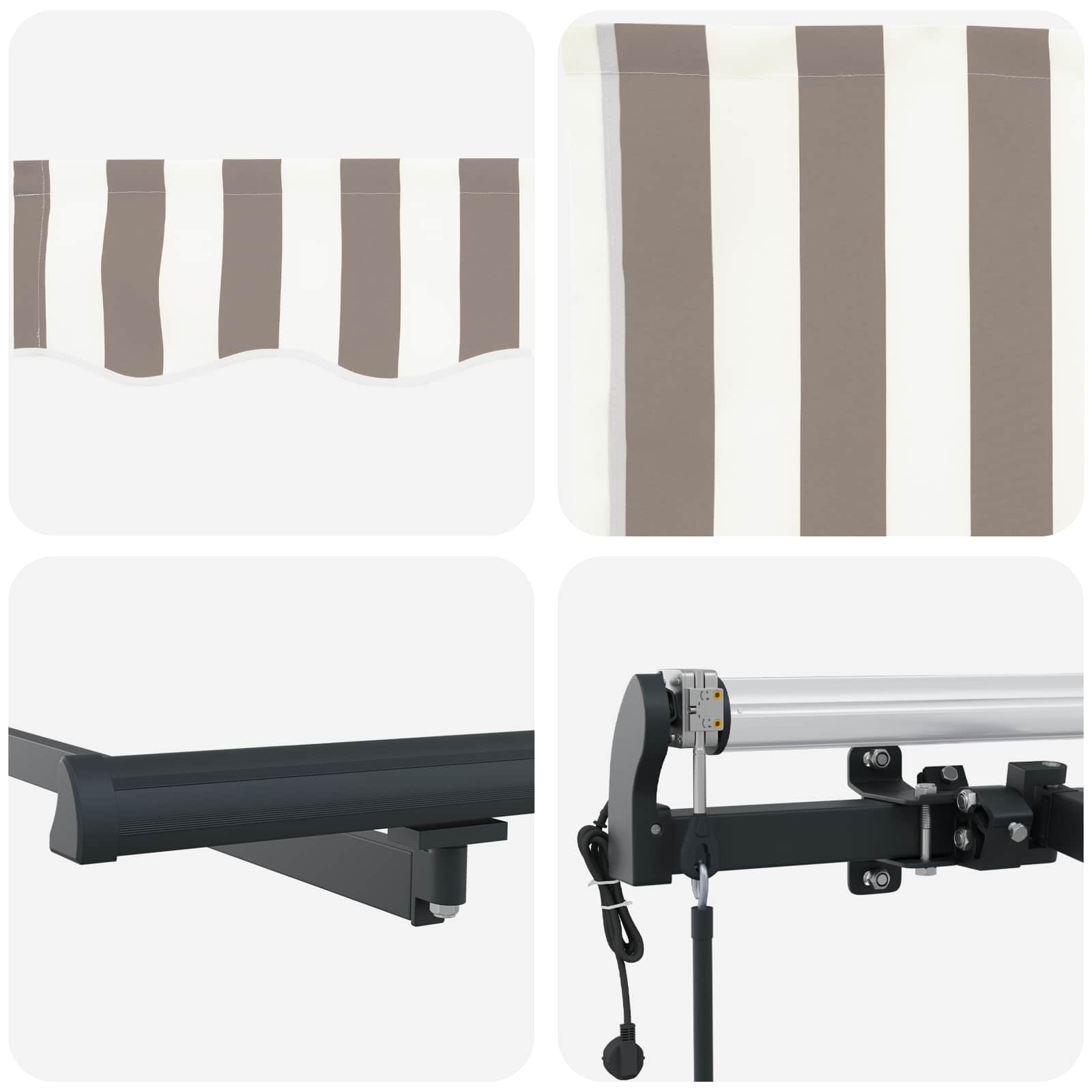Luifeldoek Lichtgrijs en wit. 300 x 250 cm Polyester image 4