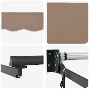Markýza Taupe 3 x 2,5 m Polyester a kov - obrázek 4