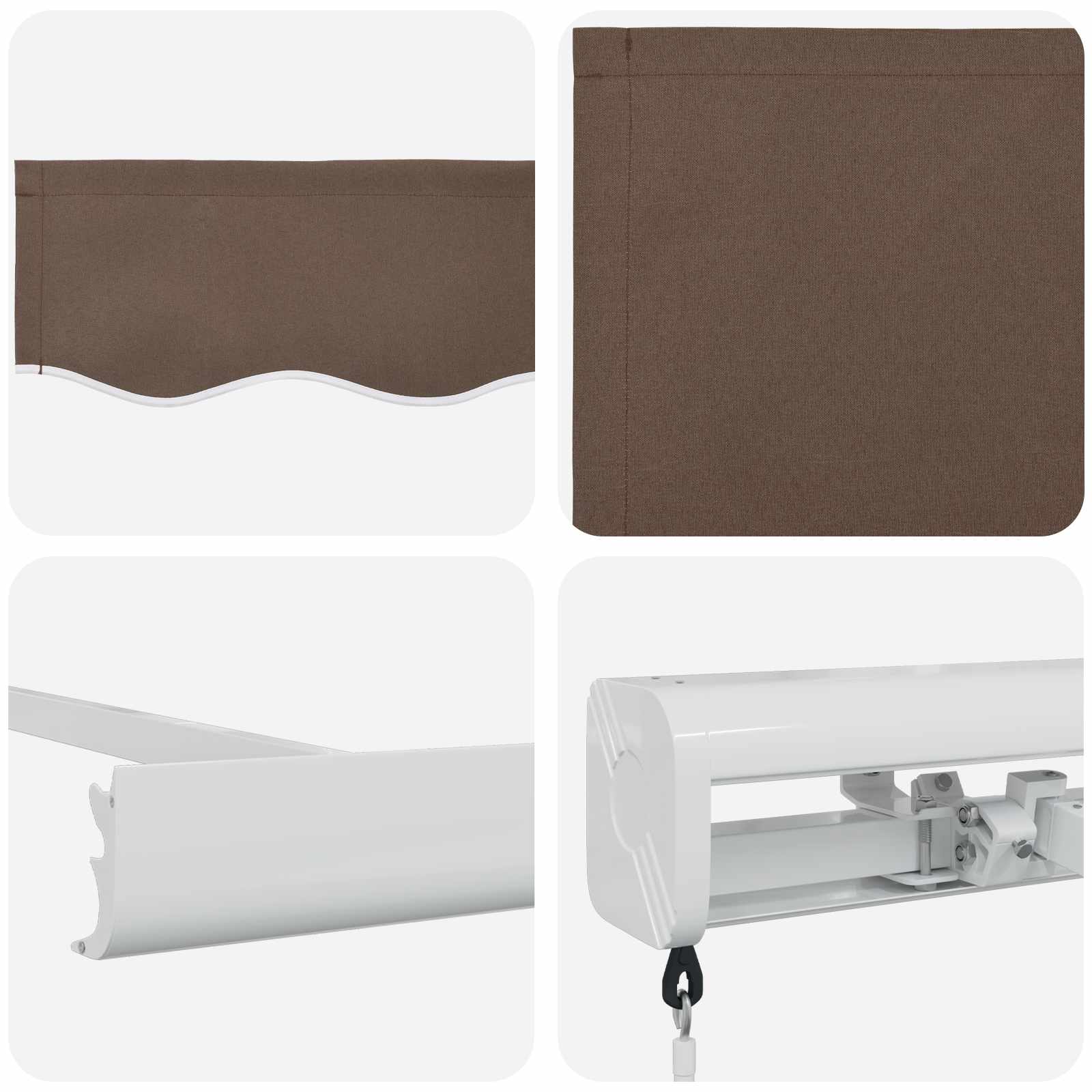 Uitschuifbare luifel Taupe 300 x 250 cm Canvas en Aluminium image 3