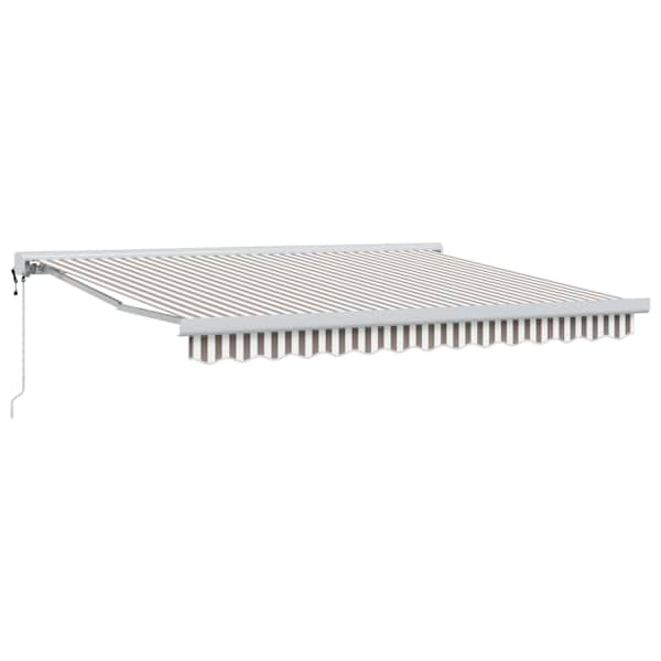 vidaXL Kokkuvolditav varikatus Helehall ja valge 300 x 250 cm