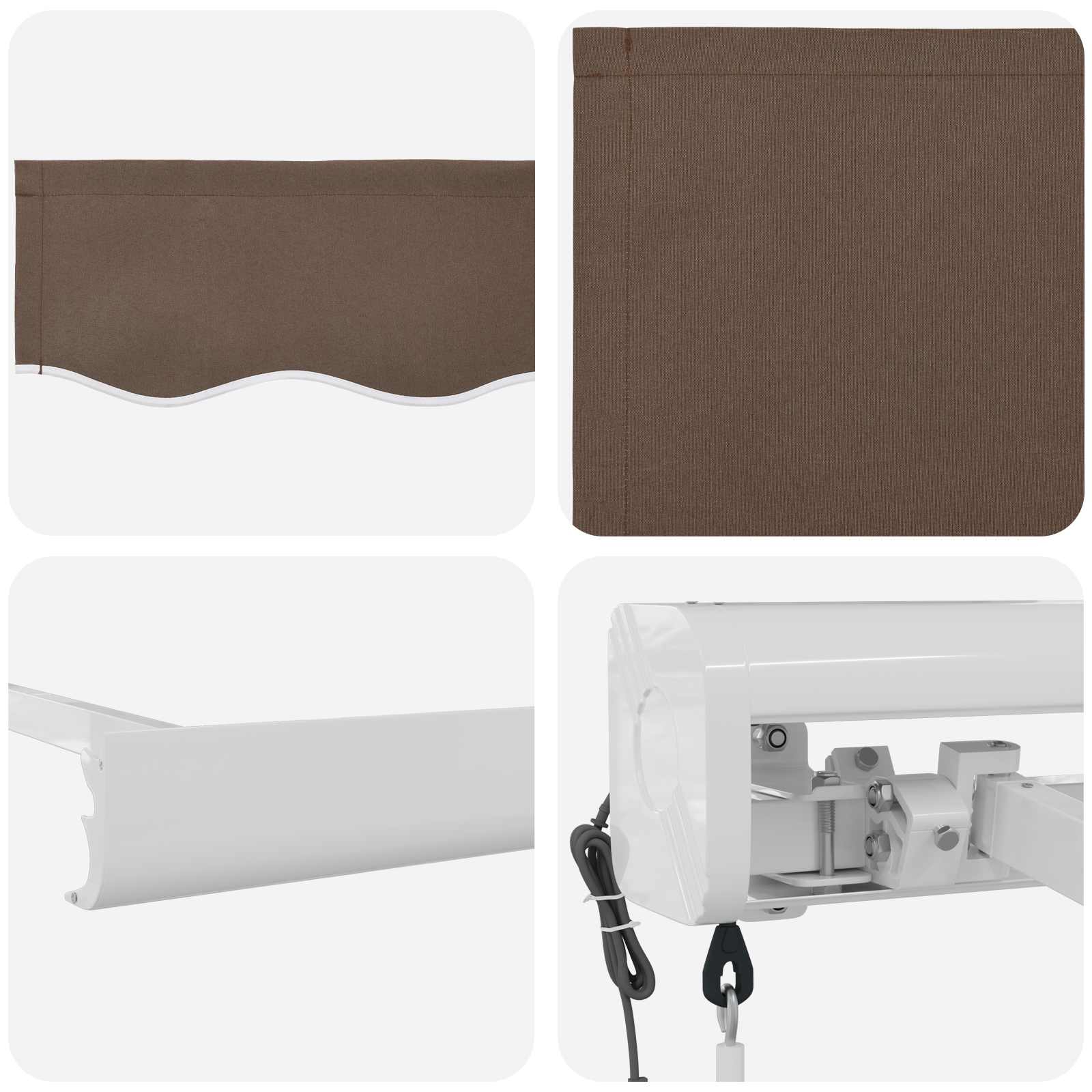 Uitschuifbare luifel Taupe 300 x 250 cm Stof en Metaal image 3