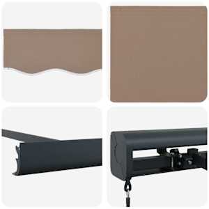 Stahovací markýza Taupe 300 x 250 cm Plátno a hliník - obrázek 5