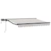 vidaXL Manuaalne varikatus LED-idega Helehall ja valge 3 x 2,5 m