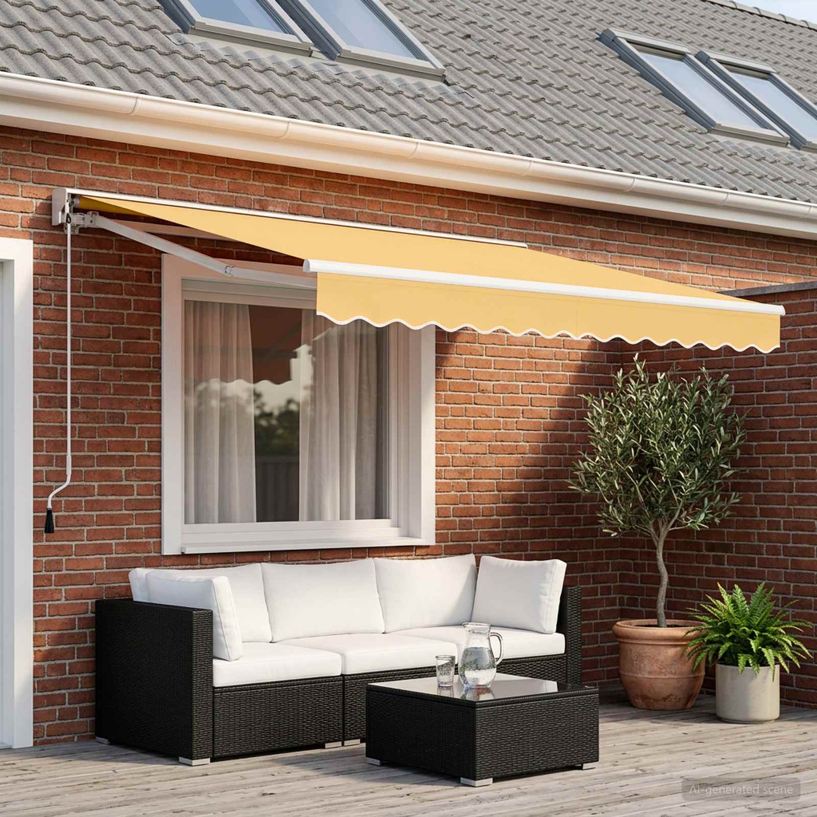 Elektrische ausziehbare Markise Sand 3 x 2,5 m