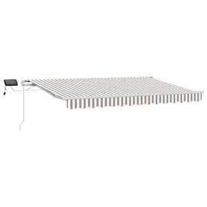 vidaXL Kokkuvolditav varikatus Helehall ja valge 350 x 250 cm