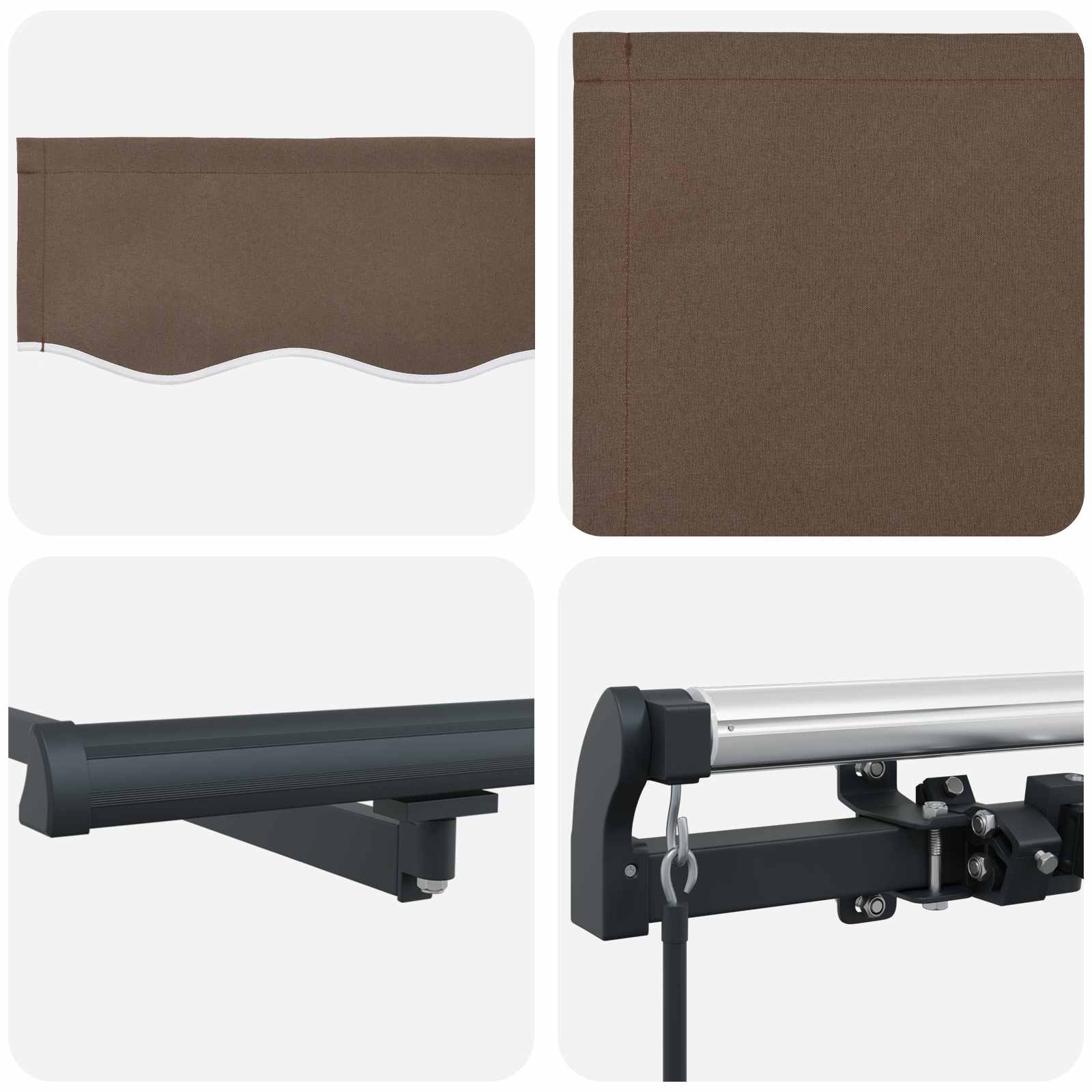 Uitschuifbare luifel Taupe 350 x 250 cm Stof en Aluminium image 5