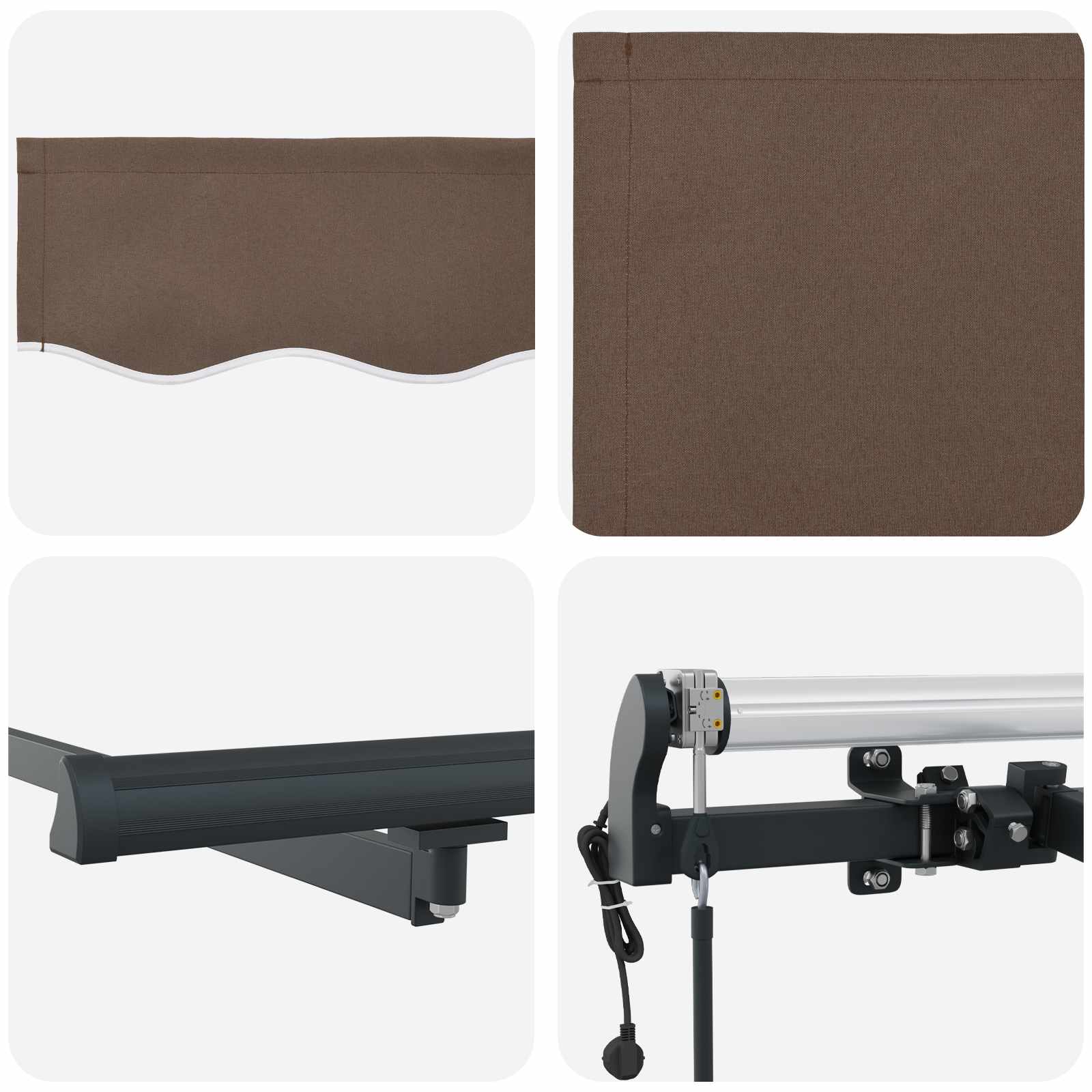 Uitschuifbare luifel Taupe 350 x 250 cm Stof en Aluminium image 3