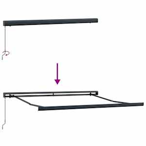 Stahovací markýza Světle šedá a bílá 350 x 250 cm - obrázek 5
