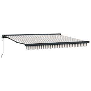 vidaXL Kokkuvolditav varikatus Helehall ja valge 350 x 250 cm