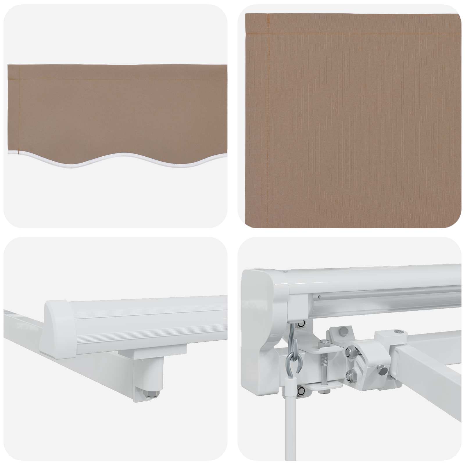 vidaXL Handmatig uitschuifbare luifel Taupe 3,5 x 2,5 m