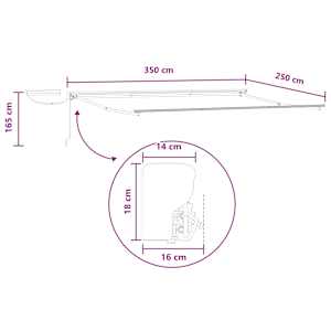 Elektrická Retrakční markýza Taupe 3,5 x 2,5 m - obrázek 9