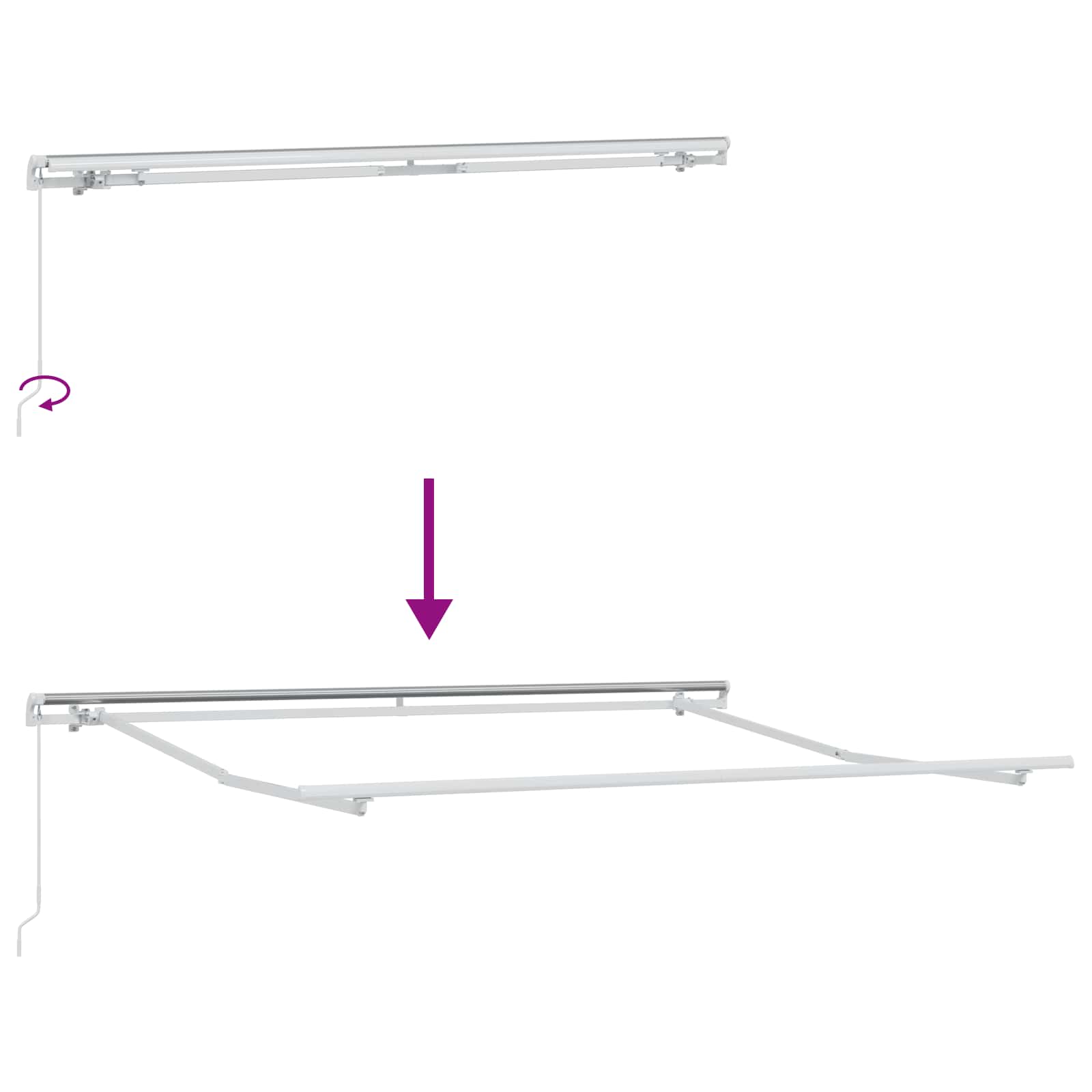 Uitschuifbare luifel Lichtgrijs en wit. 4 × 3 m image 4