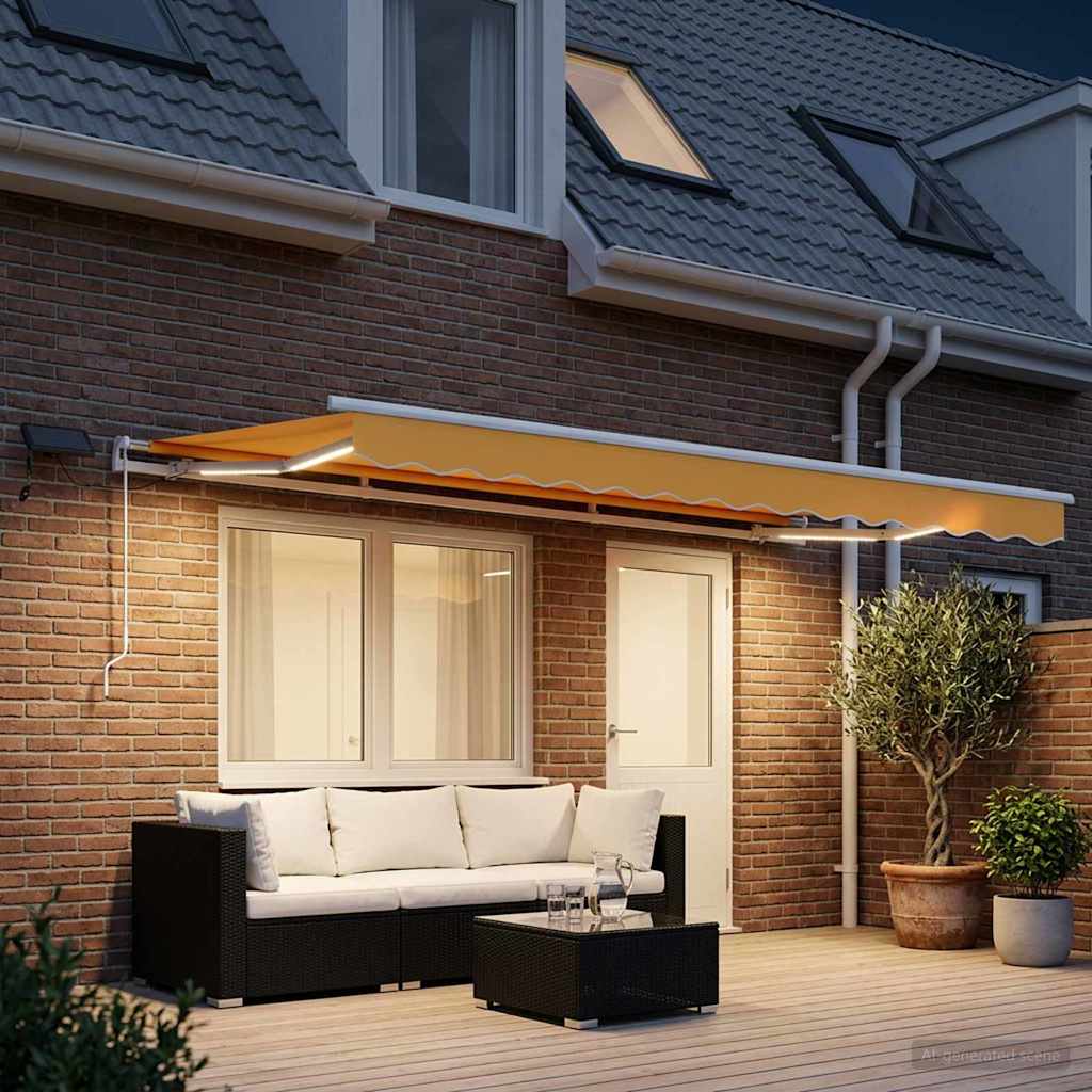 vidaXL Copertină retractabilă Nisipiu 400 × 300 cm