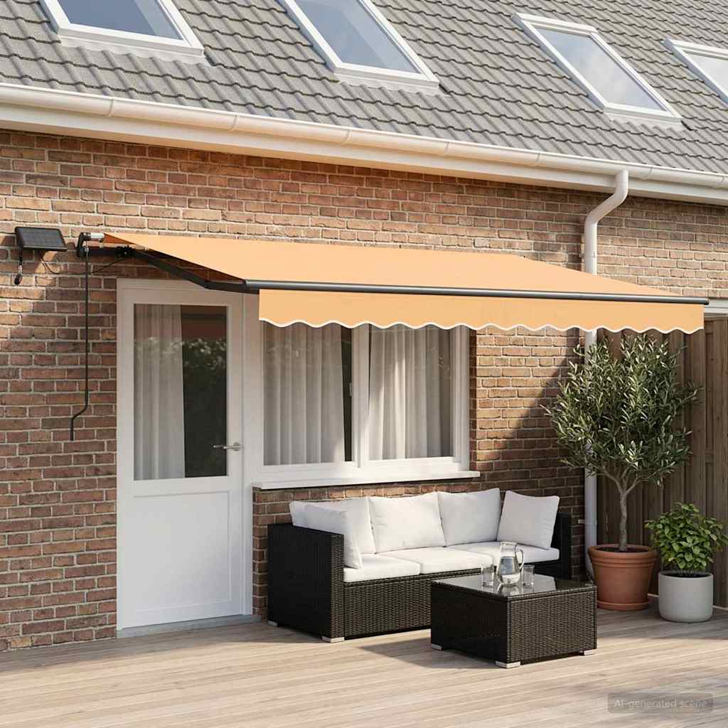 vidaXL Copertină retractabilă Nisipiu 450 × 300 cm