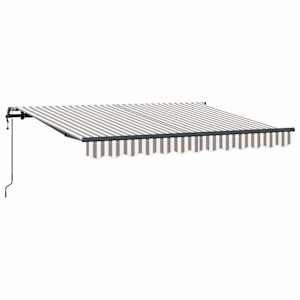 vidaXL Kokkuvolditav varikatus Helehall ja valge 400 &times; 300 cm