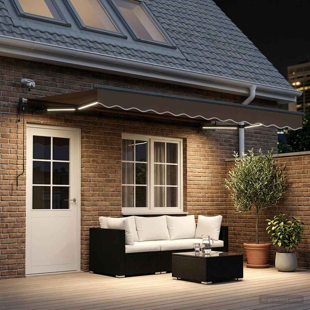 vidaXL Tkanina za senčnik Taupe 450 × 300 cm Poliester