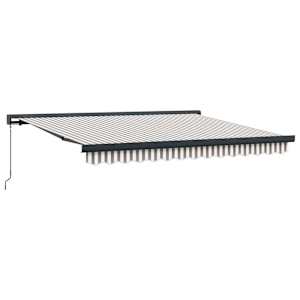 vidaXL Kokkuvolditav varikatus Helehall ja valge 400 &times; 300 cm