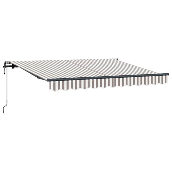 vidaXL Kokkuvolditav varikatus Helehall ja valge 400 &times; 350 cm