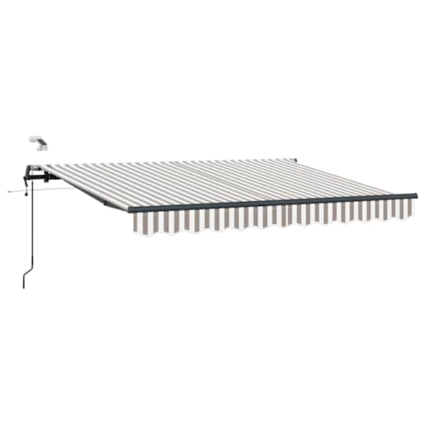 vidaXL Kokkuvolditav varikatus Helehall ja valge 400 &times; 350 cm