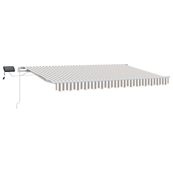 vidaXL Kokkuvolditav varikatus Helehall ja valge 450 &times; 300 cm