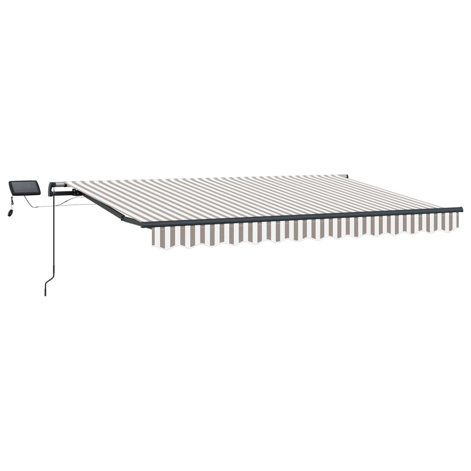 Inklapbaar Zonnescherm Lichtgrijs en wit. 450 × 300 cm Stof image 1