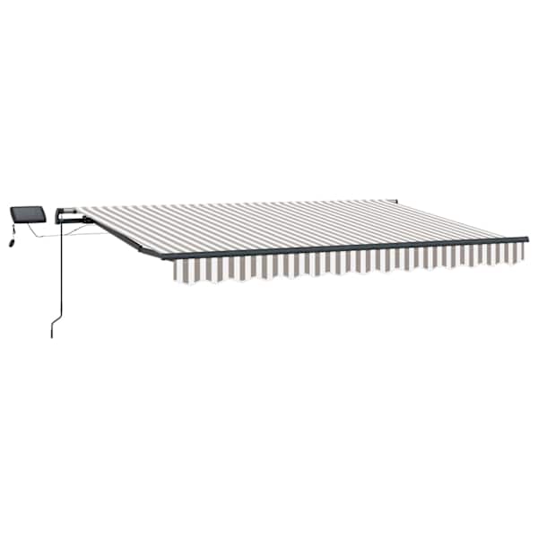 vidaXL Kokkuvolditav varikatus Helehall ja valge 450 &times; 300 cm