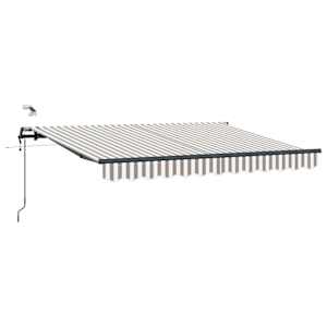vidaXL Kokkuvolditav varikatus Helehall ja valge 450 &times; 300 cm