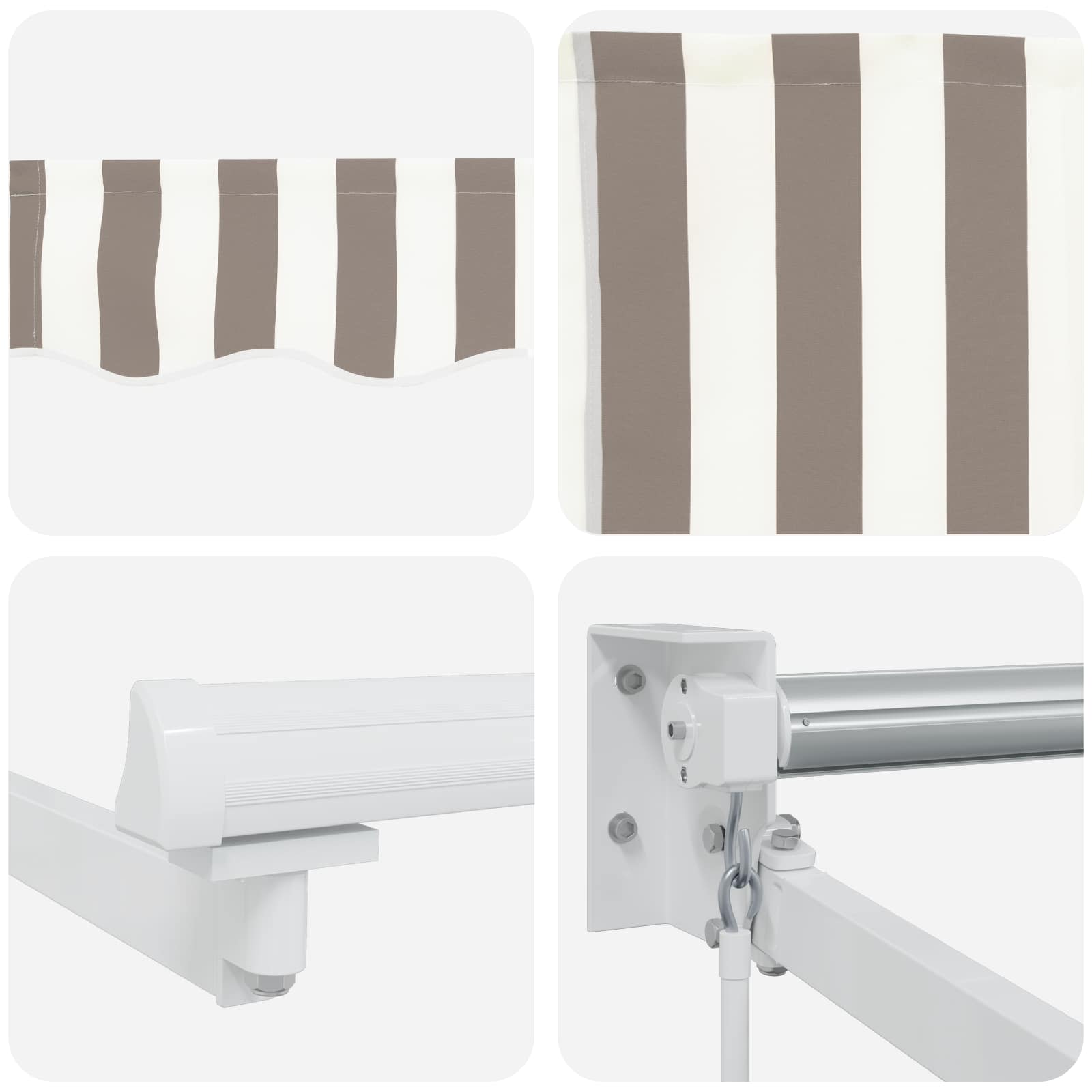 Uitschuifbare luifel Lichtgrijs en wit. 4,5 × 3 m image 3